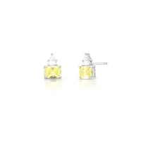 Brinco Tróia zircônia fancy yellow ródio branco