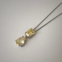 Colar Aurora zircônias fancy yellow ródio branco