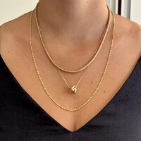 Colar Loop aros entrelaçados lisos ouro