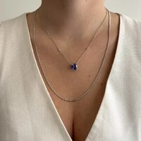 Colar Tess zircônia tanzanita prata 925