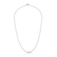 Colar Urban bolinhas lisas achatadas ródio branco (60cm)