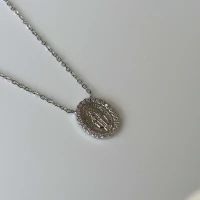 Colar medalha Nossa Senhora das Graças ródio branco