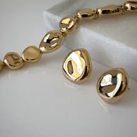 Pulseira bracelete Vega orgânico liso ouro