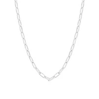 Colar Evie elos retangulares lisos ródio branco