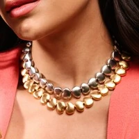 Colar Josie elos orgânicos liso ródio branco