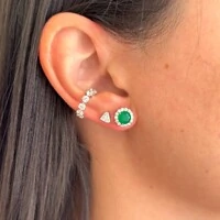 Brinco mini Mendoza zircônias brancas ródio branco