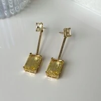 Brinco Amanda zircônias fancy yellow ouro