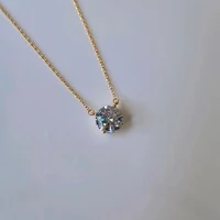 Colar redondo zircônia branca prata 925 banho ouro (10mm)