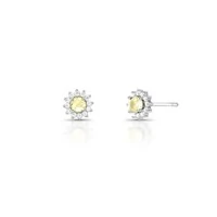 Brinco Molly redondo zircônias fancy yellow ródio branco