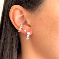 Brinco argola Moissanite 0.5ct prata 925