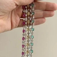 Pulseira riviera Anna zircônias turmalina pink ródio branco