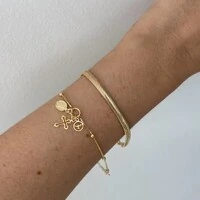 Pulseira malha laminada ouro (4mm)