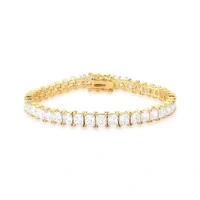 Pulseira riviera Edge classic zircônias brancas ouro