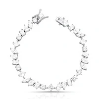 Pulseira riviera Parker zircônias brancas ródio branco