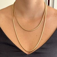 Colar malha rabo de rato ouro (60cm)