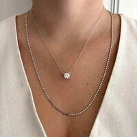 Colar ponto de luz Moissanite 2.0ct prata 925 (8.0mm)