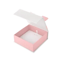 Caixinha para presente em papel e veludo (rosa) 9x9