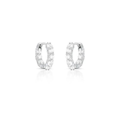 Foto Brinco argola Nina zircônias brancas ródio branco