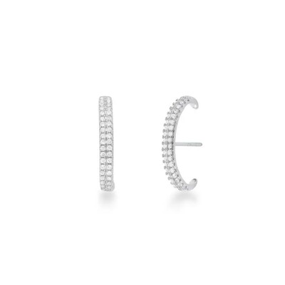 Foto Brinco ear hook Arc zircônias brancas prata 925