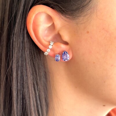 FotoBrinco gota Ivy zircônia tanzanita prata 925