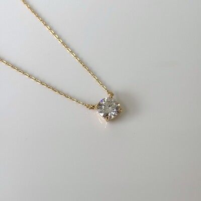 FotoColar ponto de luz Moissanite 1.0ct prata 925 banho ouro (6.5mm)