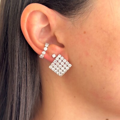 FotoBrinco Grid zircônias brancas ródio branco