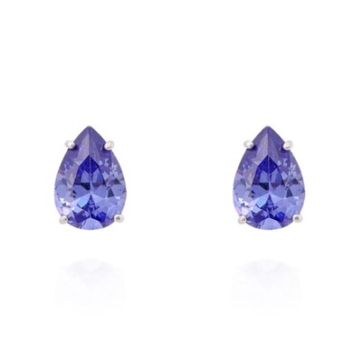 Foto Brinco gota Ivy zircônia tanzanita prata 925