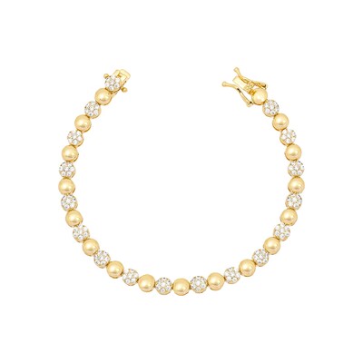 Foto Pulseira Luiza cravejada com zircônias ouro