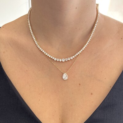 FotoColar Paty gota zircônia branca ouro