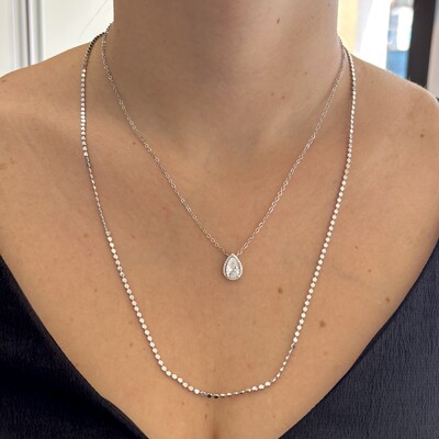 FotoColar Paty gota zircônia branca ródio branco