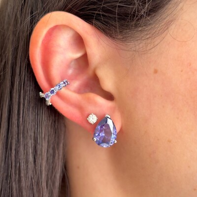 FotoPiercing fake Sky zircônias tanzanita prata 925