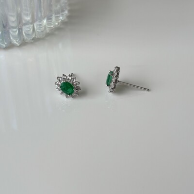 FotoBrinco Carol oval esmeralda fusion ródio branco