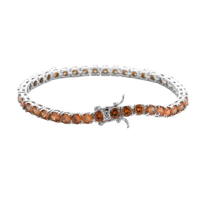 Foto Pulseira classic riviera zircônias laranja ródio branco (4mm)