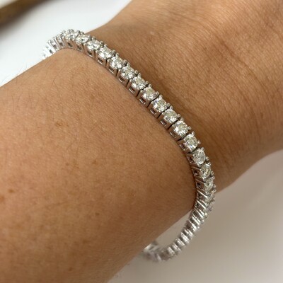 FotoPulseira riviera Moissanite 10 pontos prata 925 (3mm)