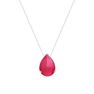 Foto Colar gota rubi fusion prata 925