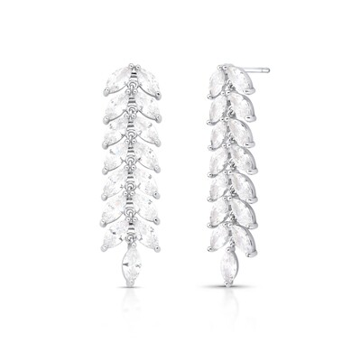 Foto Brinco Euphoria zircônias brancas ródio branco