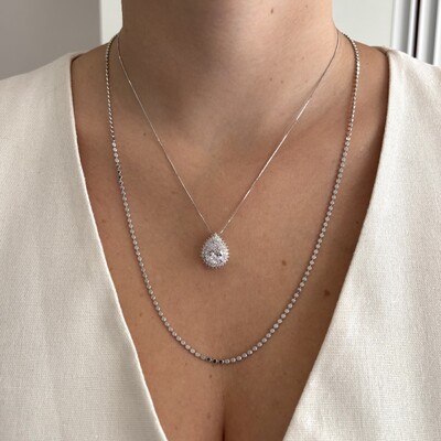 FotoColar gota Lauren zircônia branca ródio branco