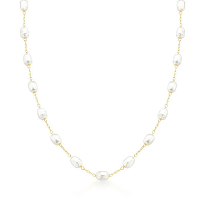 Foto Colar Dot pérola barroca shell ouro