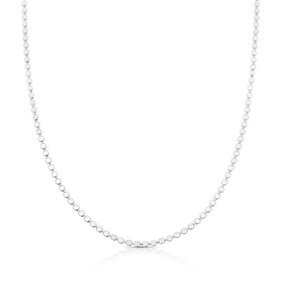 Foto Colar Urban bolinhas lisas achatadas ródio branco (45cm)