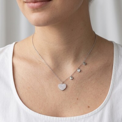 FotoColar Lily coração cravejado prata 925