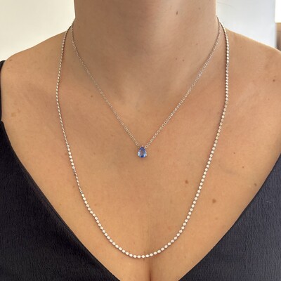 FotoColar gotinha zircônia tanzanita ródio branco