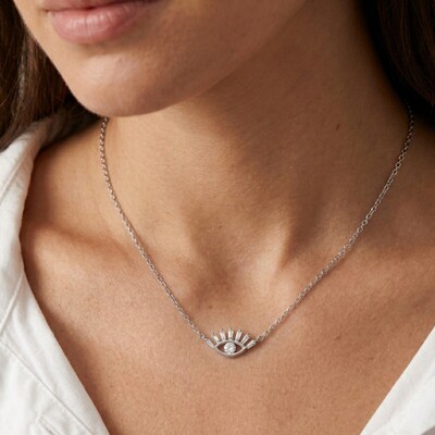 FotoColar olho cravejado ródio branco