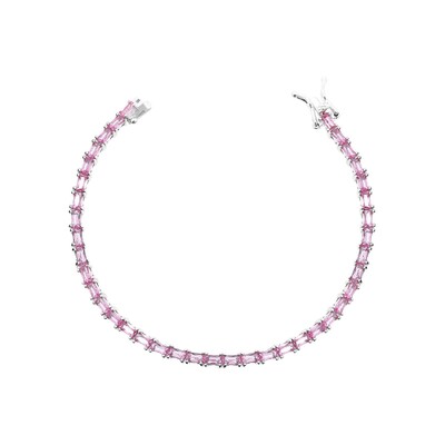 Foto Pulseira riviera Bonnie zircônias turmalina pink ródio branco