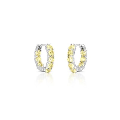 Foto Brinco argola Nina zircônias fancy yellow ródio branco