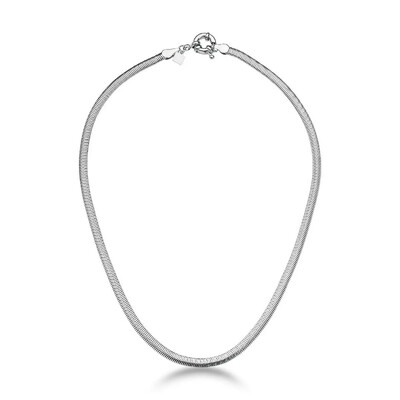 Foto Colar malha laminada ródio branco (4mm)