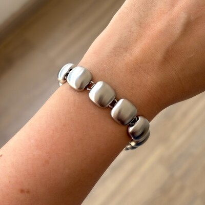 FotoPulseira bracelete Milano acetinado ródio branco