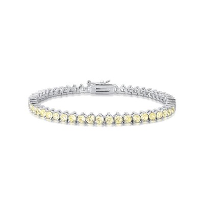 Foto Pulseira classic riviera zircônias fancy yellow ródio branco