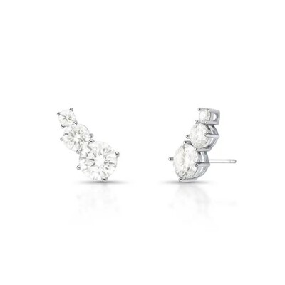 Foto Brinco ear cuff Moissanite 1.2ct prata 925