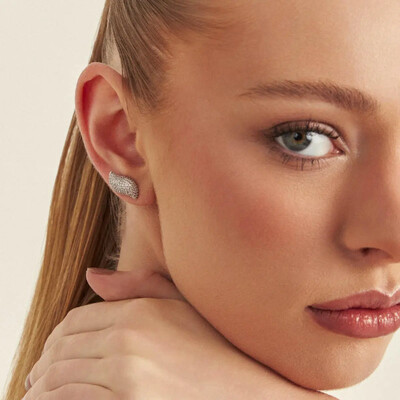 FotoBrinco Pulse curvo zircônias brancas ródio branco