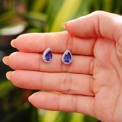 FotoBrinco Joy gota zircônia tanzanita prata 925